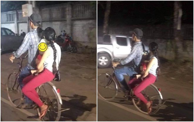 Chỉ với bức ảnh gia đình nghèo chở nhau trên xe đạp, cư dân mạng tự hỏi: 'Hạnh phúc là ít tiền hay nhiều tiền'?