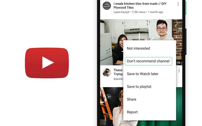 Người dùng YouTube đã có thể loại bỏ các kênh nhảm ra khỏi danh sách gợi ý
