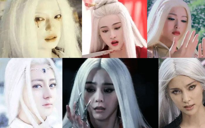 Sao Hoa ngữ với tạo hình mái tóc dài bạc trắng