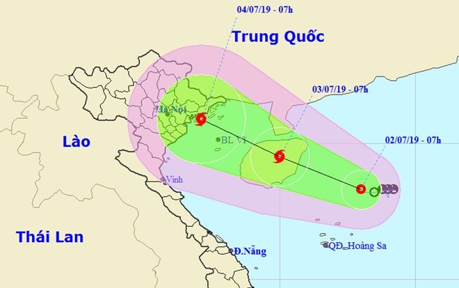 Áp thấp nhiệt đới mạnh lên thành bão hướng vào vùng biển Quảng Ninh đến Nam Định