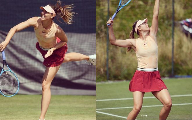 'Búp bê Nga' Maria Sharapova diện váy cực ngắn, khoe chân dài miên man trong buổi tập mới nhất