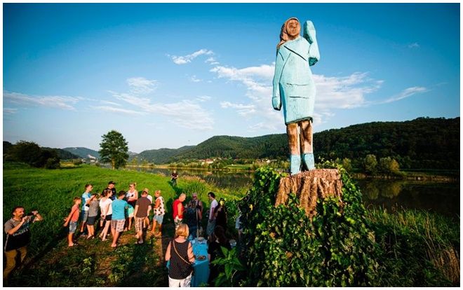 Bức tượng bà Melania Trump ở quê nhà bị chê xấu thậm tệ