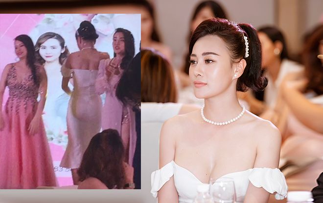 Quỳnh búp bê Phương Oanh loay hoay chỉnh váy liên tục vì khoe vòng 1 quá bạo