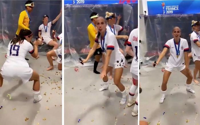 Màn ăn mừng độc đáo của nữ cầu thủ ĐT Mỹ sau chức vô địch World Cup