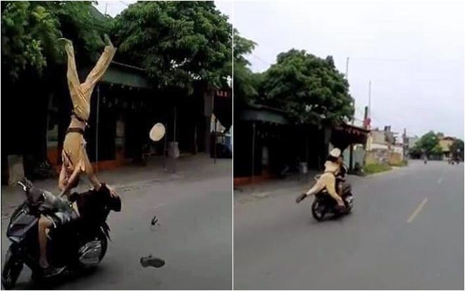 Nam thanh niên lái xe hất văng CSGT như phim hành động khi đang làm nhiệm