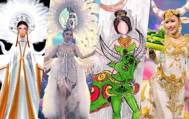 Loạt trang phục dân tộc Miss Grand Thailand có cùng cảm hứng với National Costume của Hoàng Thùy