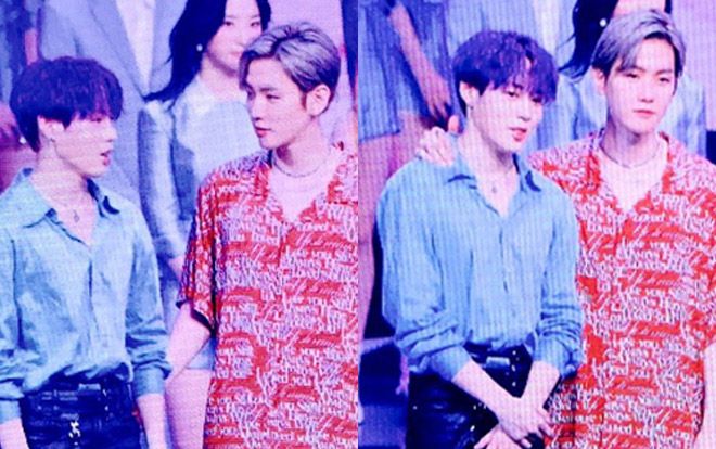 Fan 'rần rần' trước khoảnh khắc thân thiết của 'Mây đại vương' Sungwoon và Baekhyun (EXO) trên sân khấu Music Core