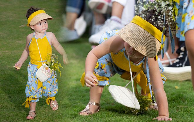 Mẫu nhí lai Tây vấp ngã nhưng đứng lên đầy khí chất khi đang trình diễn thời trang