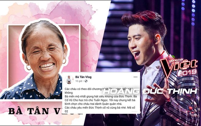 Bà Tân Vlog kêu gọi bình chọn để Đức Thịnh trở thành quán quân The Voice 2019