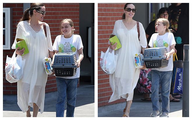 Angelina Jolie xuống phố cùng con gái út