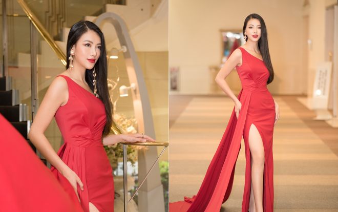 Váy dài lê thê lại xẻ quá cao, hoa hậu Phương Khánh xử trí thông minh nhận lời khen ngợi