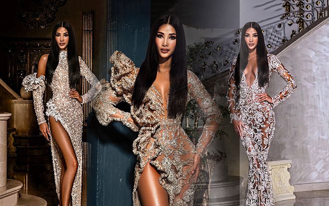 Ra mà xem Hoàng Thùy được fan hiến kế chọn đầm dạ hội, lộng lẫy đến mức ngạt thở