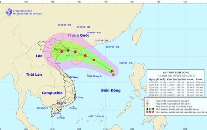 Áp thấp nhiệt đới trên biển Đông gây gió giật cấp 8, khả năng mạnh lên thành bão