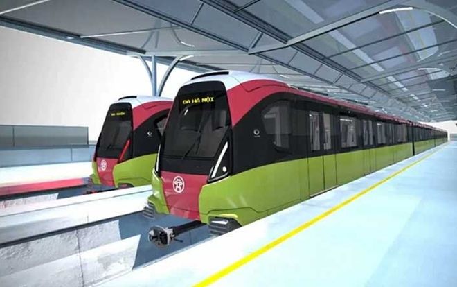 Đoàn tàu tuyến metro Nhổn - ga Hà Nội về Việt Nam đầu năm 2020