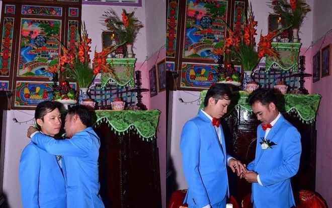 Hình ảnh đám cưới của cặp đôi đồng tính nam khiến dân tình ngưỡng mộ, đồng loạt gửi lời chúc phúc tới 'đầu bạc răng long'