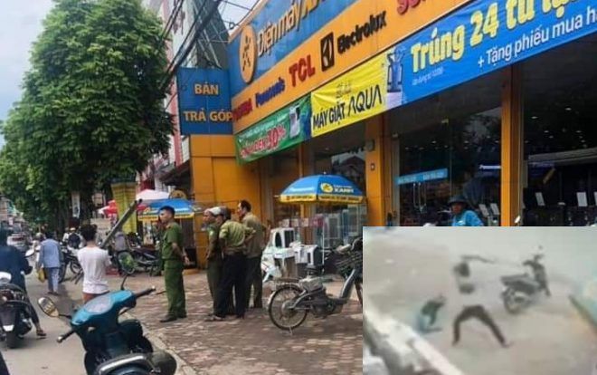 Nam thanh niên cầm kiếm truy sát bảo vệ Điện máy Xanh ngay trước cửa hàng
