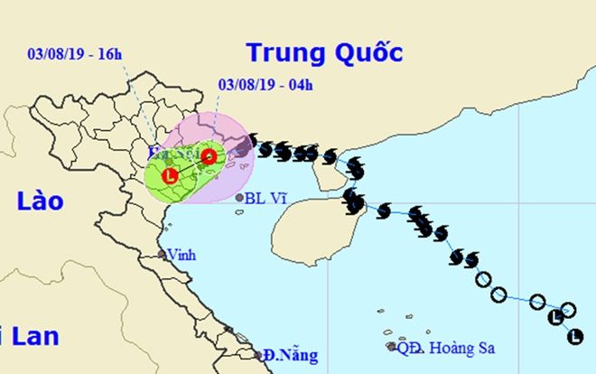 Bão số 3 suy yếu thành áp thấp nhiệt đới, gây mưa lớn ở các tỉnh Bắc Bộ
