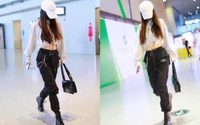 Angelababy mê mệt 'trang phục khoe eo thon', liên tục diện khi xuất hiện ở sân bay, cơ bụng thu hút ánh nhìn