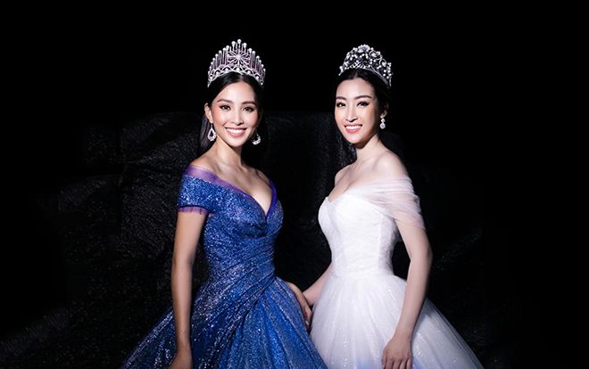 Tiểu Vy - Đỗ Mỹ Linh hóa tiên nữ song sinh, diện đầm phát sáng lộng lẫy mê hoặc mọi ánh nhìn