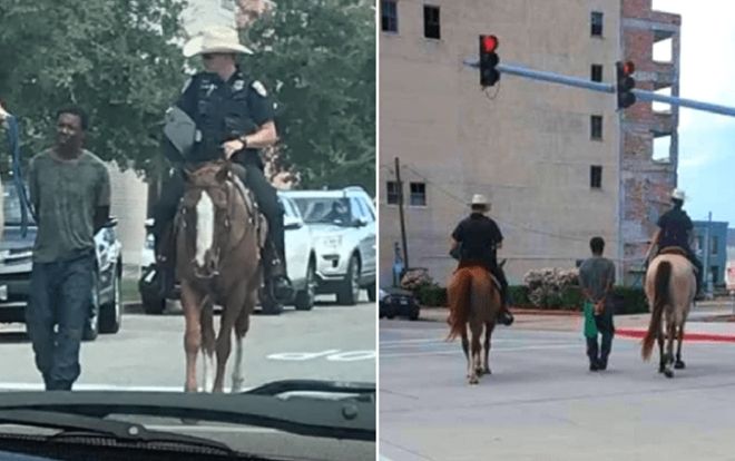 Cảnh sát Mỹ cưỡi ngựa, trói tay nghi phạm da màu trên phố thổi bùng sự phẫn nộ