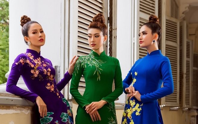 Áo dài sang trọng tôn dáng dành tặng mẹ yêu mùa Vu Lan