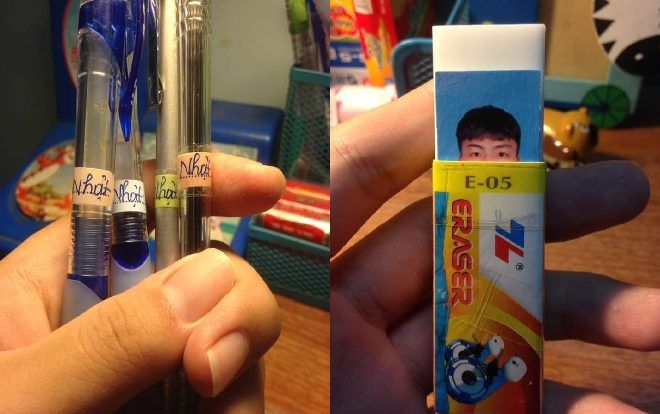 Sợ bạn bè ‘cầm nhầm’, nam sinh đánh dấu chủ quyền trên mọi dụng cụ học tập trước thềm năm học mới