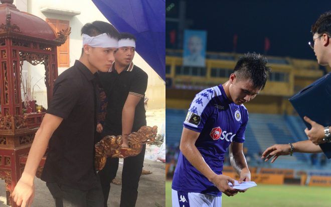 Cầu thủ Quang Hải lặng lẽ cùng người thân nén đau buồn tiễn biệt ông nội 83 tuổi