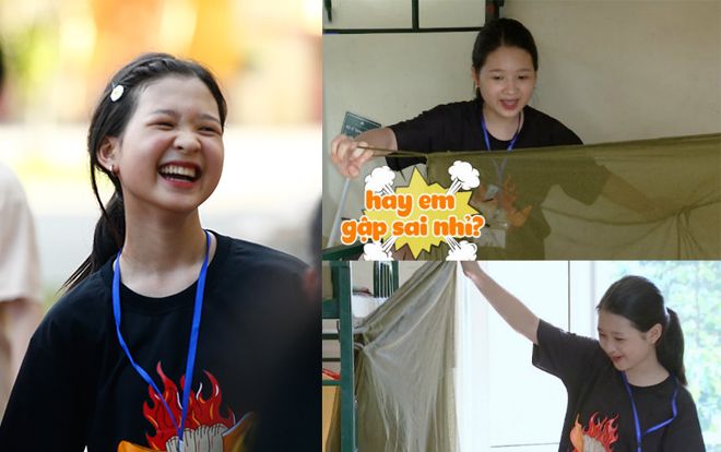 Quán quân The Voice Kids Ngọc Ánh vò đầu bứt tai trước thử thách gập chăn bộ đội