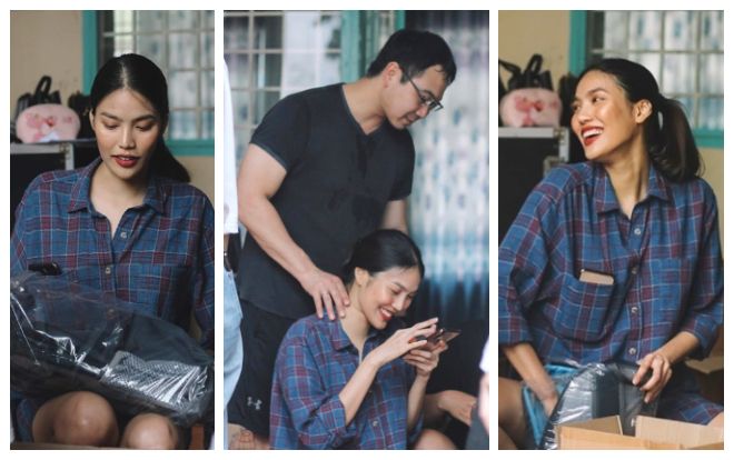 'Lịm tim' trước hình ảnh John Tuấn Nguyễn ở bên bóp vai chăm sóc vợ bầu Lan Khuê khi đi từ thiện