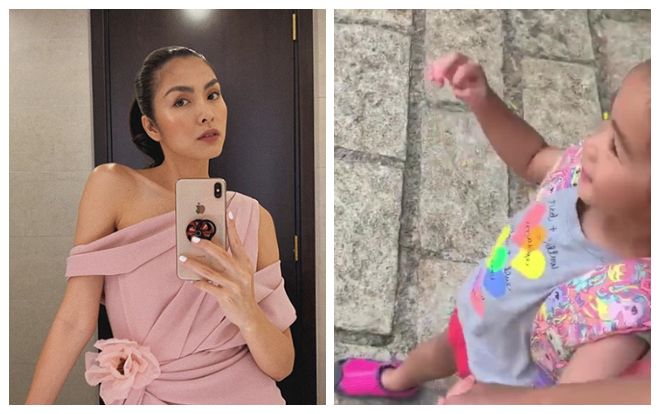 Dắt con gái đi học Tăng Thanh Hà để lộ gương mặt của con gái vì sự cố bất ngờ