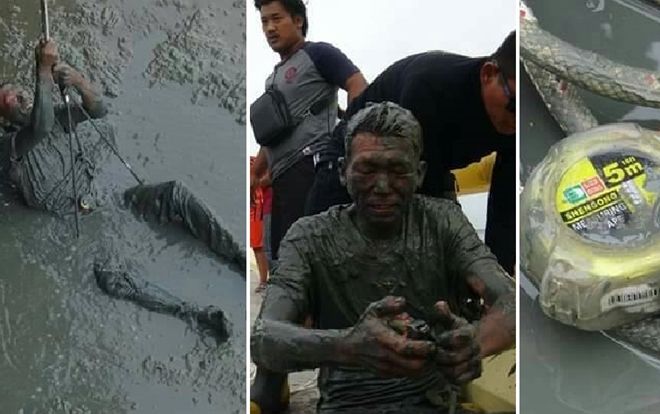 Người đàn ông liều mình nhảy xuống bùn lầy chỉ để tìm lại chiếc thước dây và câu chuyện xúc động phía sau