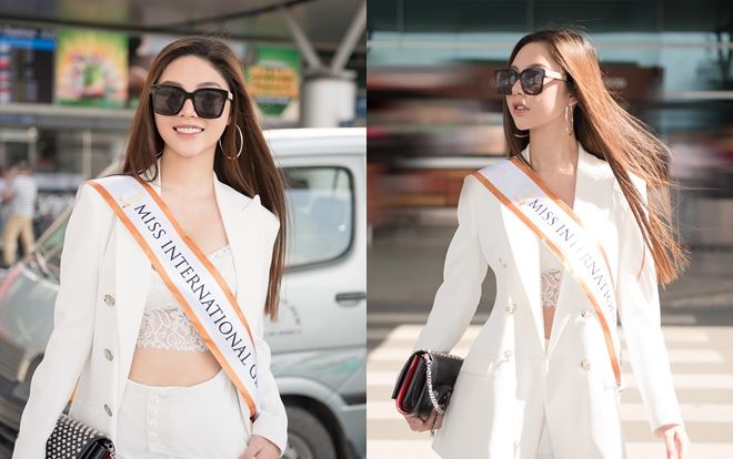 Người thân ra sân bay tiễn Mỹ Huyền lên đường thi Hoa hậu