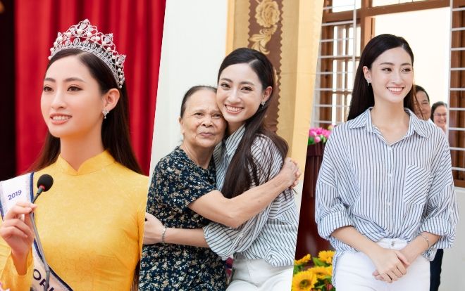 Diện áo dài rạng rỡ về trường, Lương Thùy Linh khéo cất vương miện 3 tỷ khi đi từ thiện