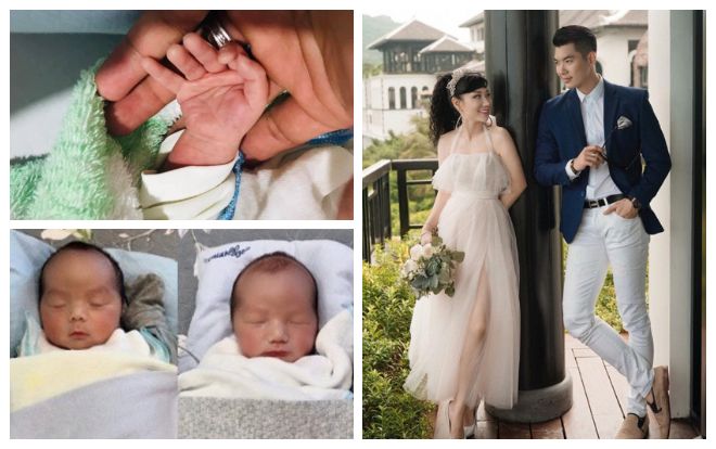 Cận cảnh gương mặt 2 con trai song sinh của Trương Nam Thành và vợ đại gia hơn 15 tuổi