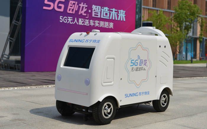 Trung Quốc thử nghiệm xe giao hàng không người lái nhờ mạng 5G
