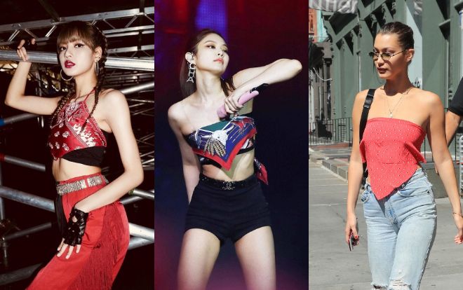 Từ Black Pink đến Chi Pu, Nam Em đều 'liều lĩnh' với trend quấn khăn làm áo đầy rủi ro