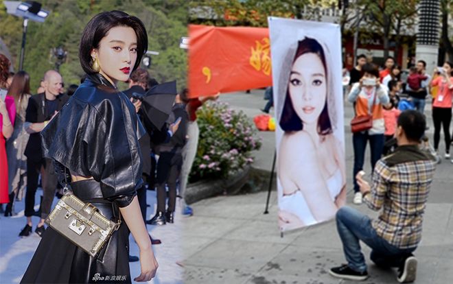 Vừa mới chia tay Lý Thần, Phạm Băng Băng được fan cuồng cầu hôn giữa phố