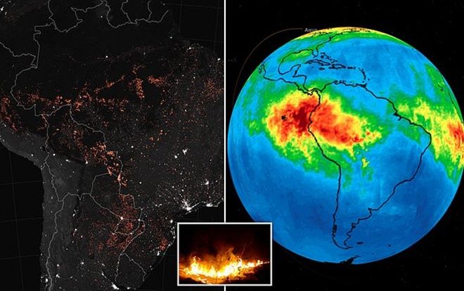 Giật mình mức độ thảm khốc của cháy rừng Amazon qua ảnh vệ tinh NASA