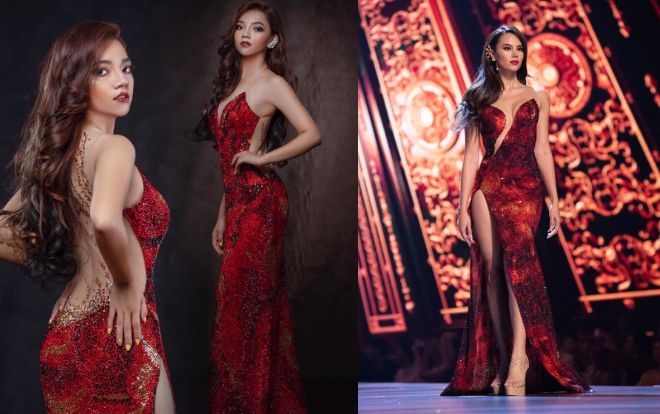 Thí sinh Hoa hậu Myanmar đi không nổi, đứng không xong, ngã dập dụi vì đạo nhái váy Catriona Gray