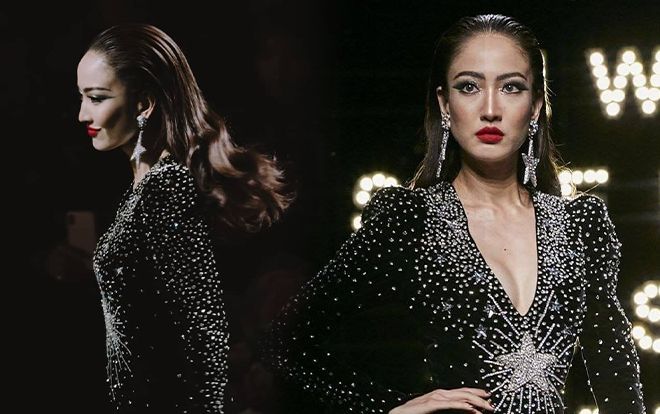 Taew Natapohn rũ bỏ hình ảnh thường thấy, hóa 'ác nữ' lạnh lùng quyến rũ trên sàn diễn Elle Fashion Week 2019