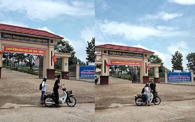 Thấy học trò hư xe, thầy hiệu trưởng đích thân xuống tận cổng trường sửa khiến nhiều người cảm động