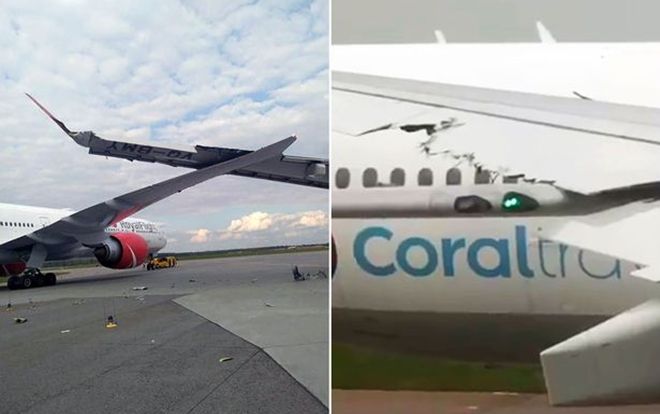 Hai máy bay đâm nhau trên đường băng, hàng trăm hành khách sơ tán khẩn cấp