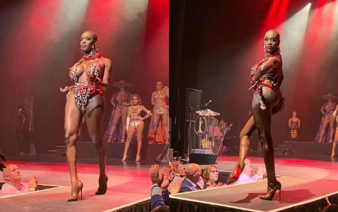 Hoa hậu chuyển giới Quốc tế xuất hiện với đầu trọc, biểu diễn phản cảm