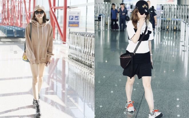 Có lẽ Triệu Vy nên học 'Phú sát' Tần Lam cách diện đồ thời trang sân bay sao cho trẻ trung hơn