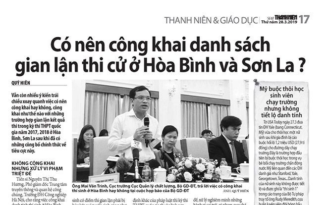 Gian lận thi cử 2018: Vì sao Bộ GD-ĐT thu hồi thông báo xem xét kỷ luật 13 cán bộ?
