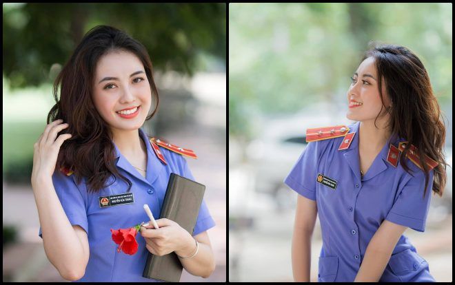 Nữ kiểm sát viên 9X Hà Nội khiến dân tình xốn xang vì nụ cười toả nắng và nhan sắc rạng rỡ