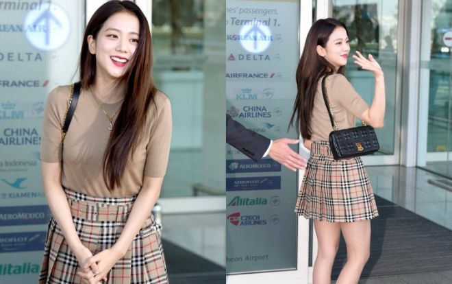 Jisoo Black Pink diện cả set đồ Burberry sang chảnh tham gia London Fashion Week