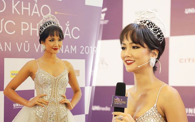 H'Hen Niê trở lại với tóc tém 'cực ngầu', diện váy đính pha lê cầu kỳ tại buổi sơ khảo MUV 2019