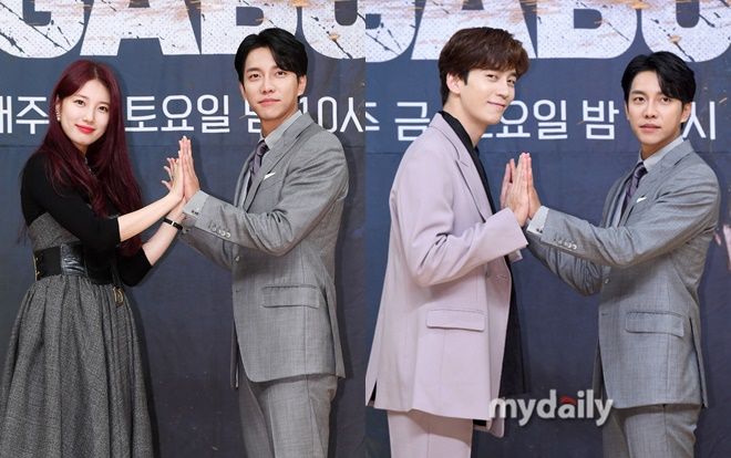 Suzy xinh đẹp quyến rũ bên Lee Seung Gi và Shin Sung Rok tại họp báo 'Vagabond'