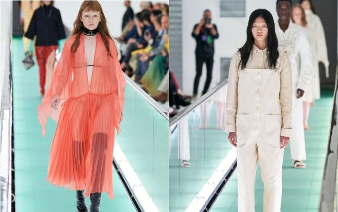 Dàn mẫu vô hồn, mặc áo xuyên thấu cơ thể đứng trên đường băng chuyền tại show Gucci